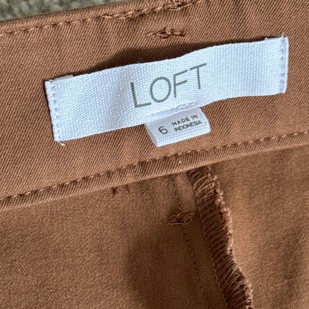 LOFT Boot Cut Pants in Warm Brown - Picture 3 of 5
